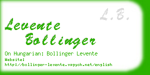 levente bollinger business card